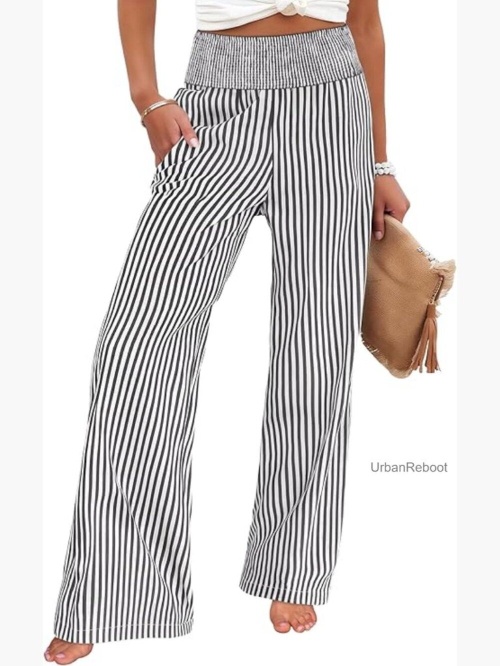 High waisted wide leg Palazzo pants with pockets rayon